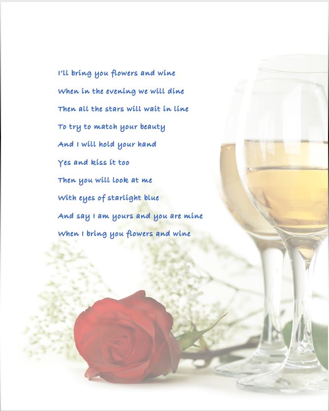 Flowers And Wine Broadside